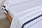 Drap plat EGERIE BLEU CORINTHE - BLANC DES VOSGES
