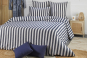 Linge de lit CLIO blanc/marine - TRADITION DES VOSGES