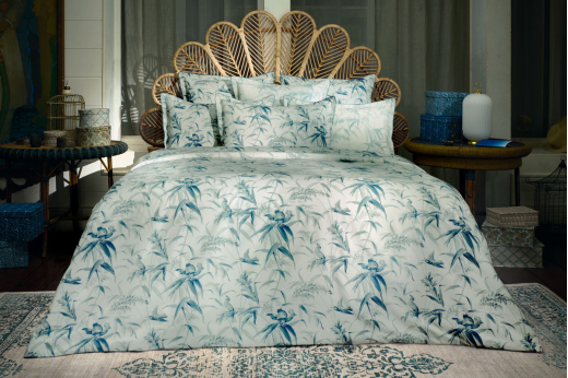 Linge de lit ESTAMPE bleu - ANNE DE SOLENE Linge de lit ESTAMPE bleu - ANNE DE SOLENE