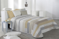 Dessus de lit matelassé MIGLIA beige - piquage vague - REIG MARTI