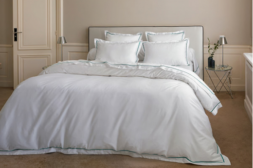 Linge de lit BRETEUIL VERT - ANNE DE SOLÈNE