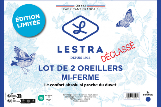 lot de 2 oreillers FJORD MICRODUV® mi-ferme - déclassé