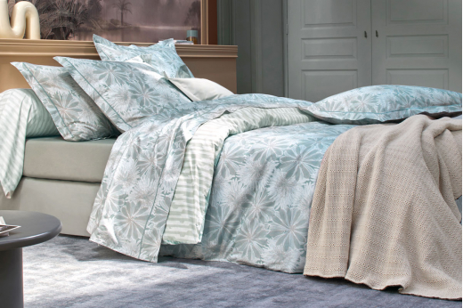 parure de lit SERENITE ciel - BLANC DES VOSGES parure de lit SERENITE ciel - BLANC DES VOSGES