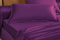 parure de lit SATIN TENCEL UNI - OSMOSE améthyste - BLANC DES VOSGES