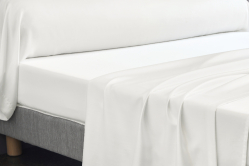 drap housse SATIN TENCEL UNI - OSMOSE blanc - BLANC DES...