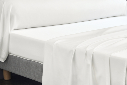 drap housse SATIN TENCEL UNI - OSMOSE blanc - BLANC DES VOSGES
