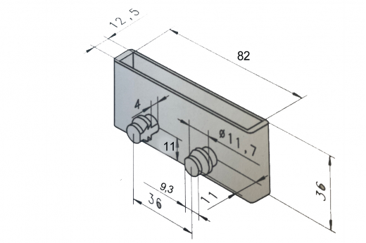 embout CADRALAT 8012 - monolatte 80 x 12,5