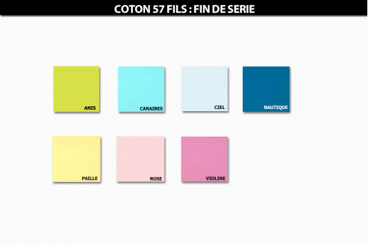 nuancier linge de lit UNI COTON 57 FILS - coloris fin de série - TRADILINGE