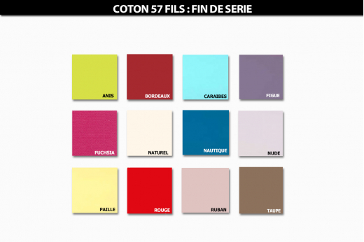 nuancier drap housse coton 57 fils fin de série - TRADILINGE