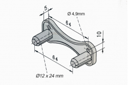 PLATINE A TENONS 12 mm &agrave; visser 1250
