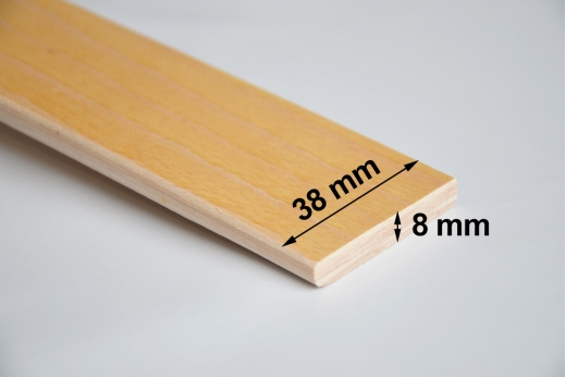 LATTE de sommier 38 x 8 mm - cintr&eacute;e - d&eacute;class&eacute;e (lot de 5)