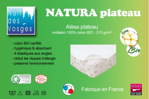 alèse plateau NATURA coton BIO