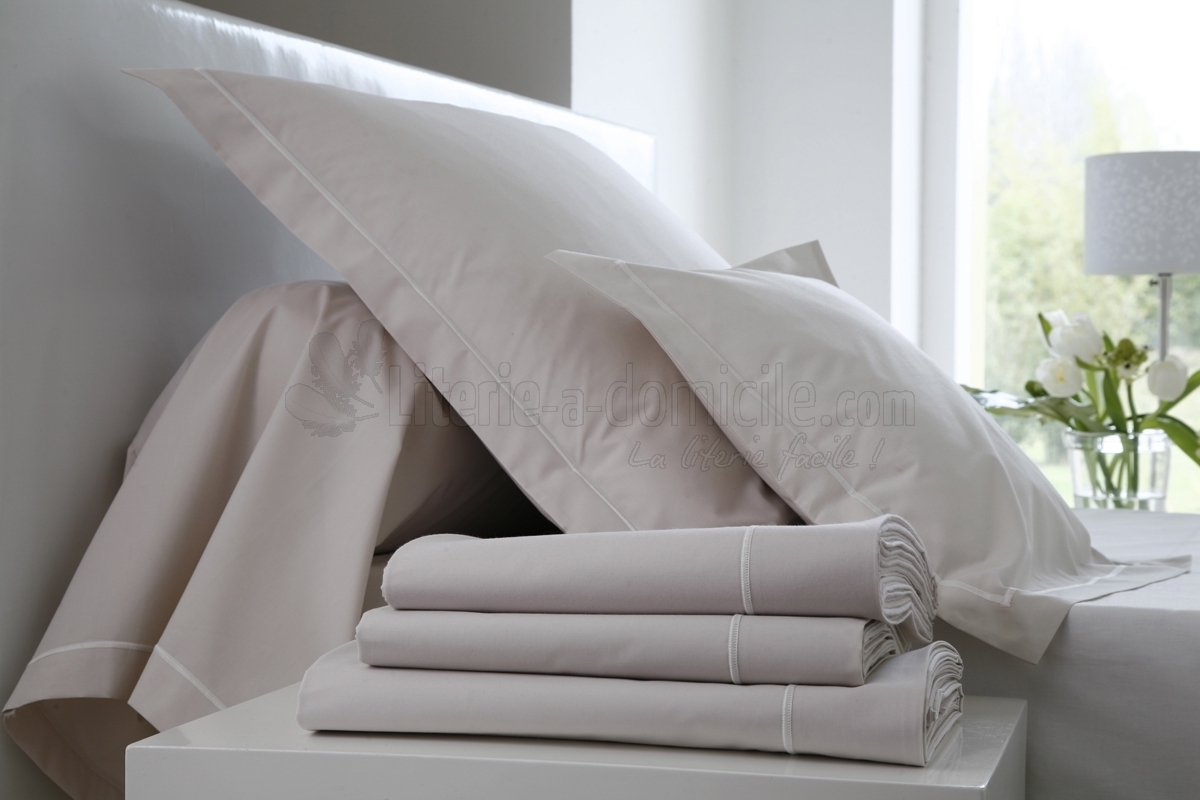 Drap housse bonnet large en percale pour matelas épais BLANC DES VOSGES