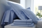 drap housse grand bonnet UNI COTON PERCALE soft - BLANC DES VOSGES (ciel)