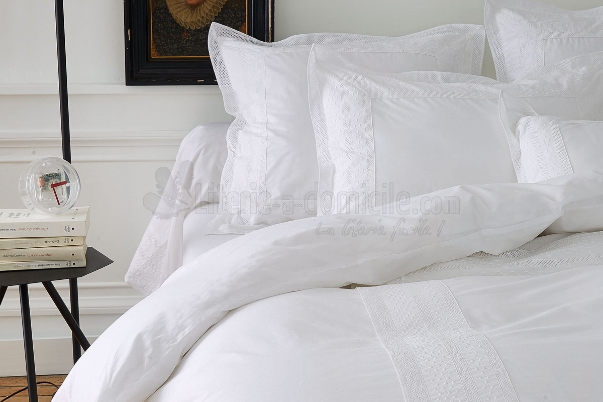 Parure de lit percale Arsène Sylvie Thiriez - Blancollection