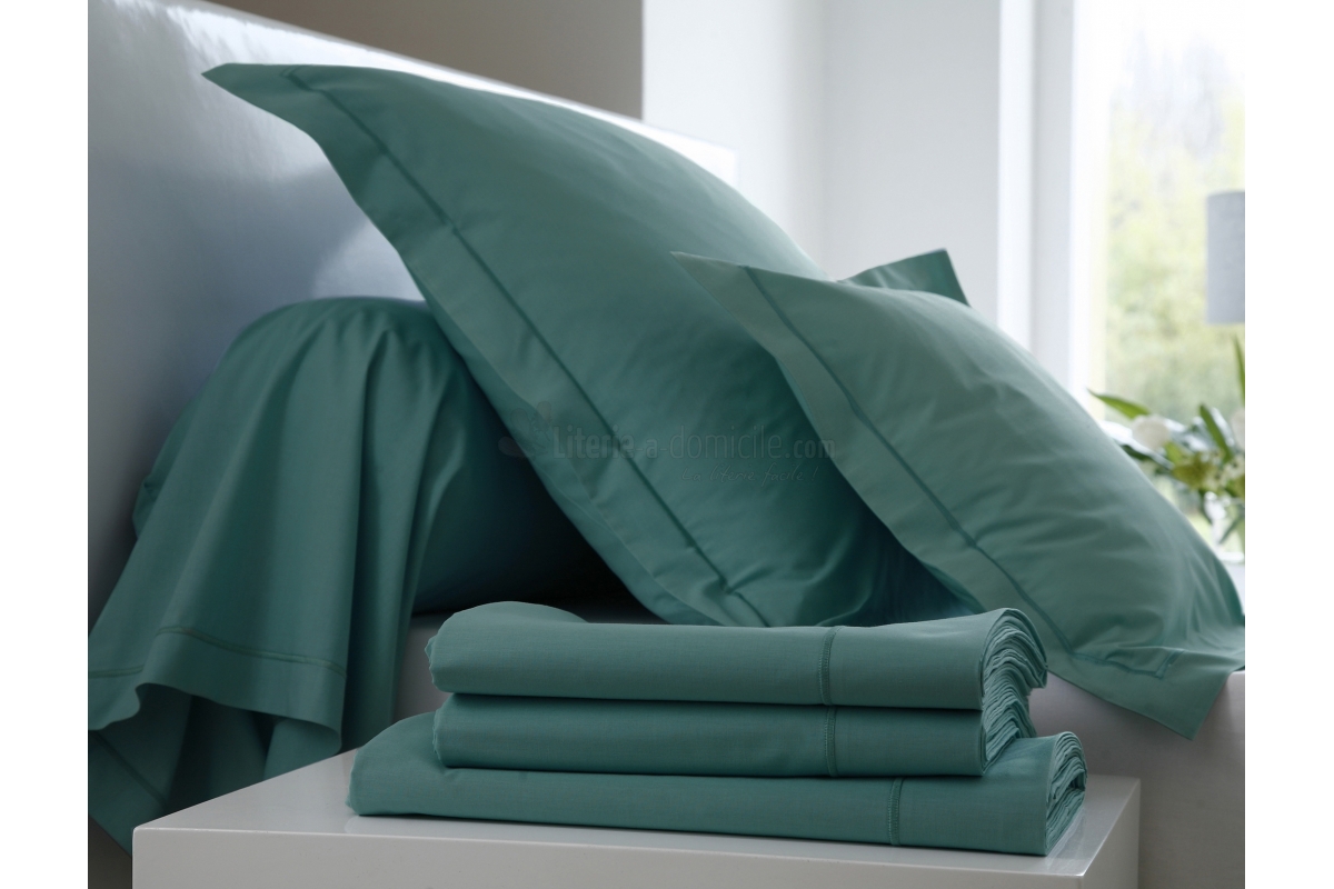 Drap-housse grand bonnet coton TERTIO® - Vert Émeraude - Drap