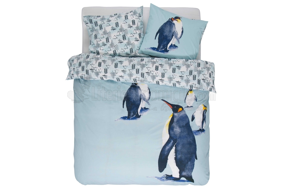 Parure de Lit Manchot Personnes xcm Adultes Housse de Couette Dessin Anim¿¿  Pingouin D Motif en Microfibre Pi¿¿ces Housse de Couette et Taies D'Oreil