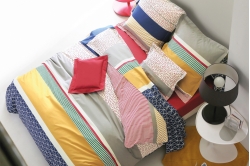 parure de lit coton percale SAINT MALO rubis - FRANCOIS HANS