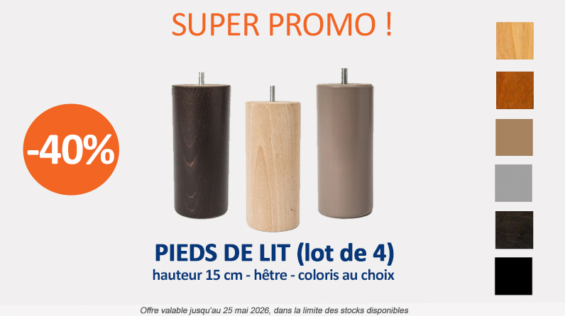 promotion pieds de lit 15 cm