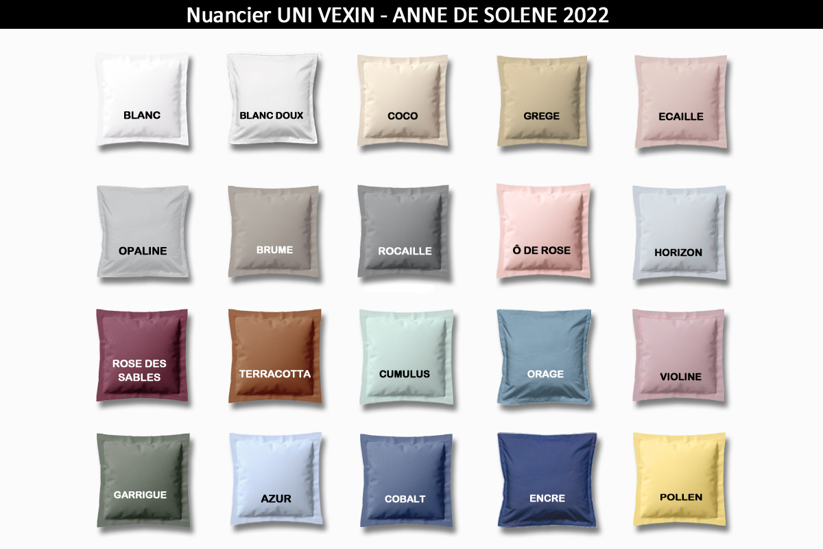 nuancier de coloris linge de lit percale Anne de Solène